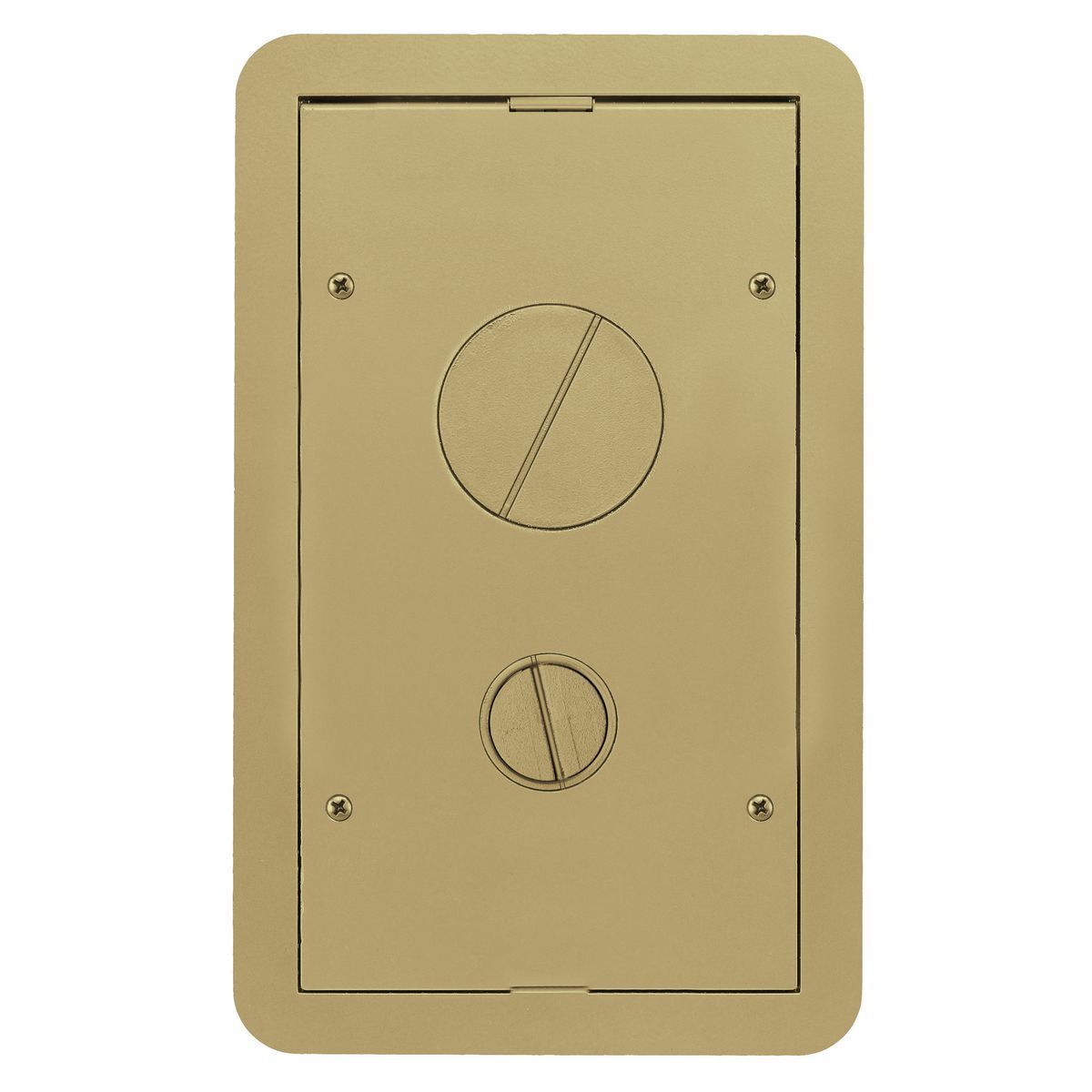 Concrete Floors, Recessed, CFB2G & CFB4G Rectangular Furniture Feed Series, Surface Cover Assembly, Brass Powder Paint Finish