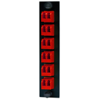Fiber Optic Panel Adapter, 12-Fiber, 6) LC Duplex, Zircon Sleeves, Red.