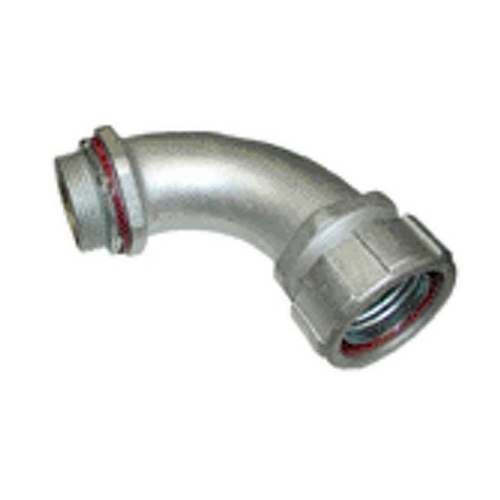 Connector, Liquid Tight, 90 Degree, Malleable Iron, Size 4 Inch