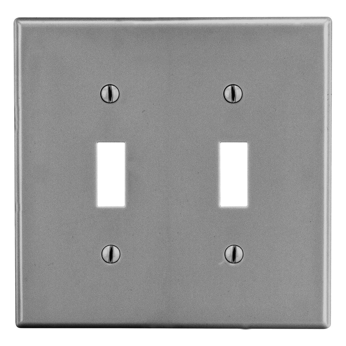 Wallplate, 2-Gang, 2) Toggle, Gray