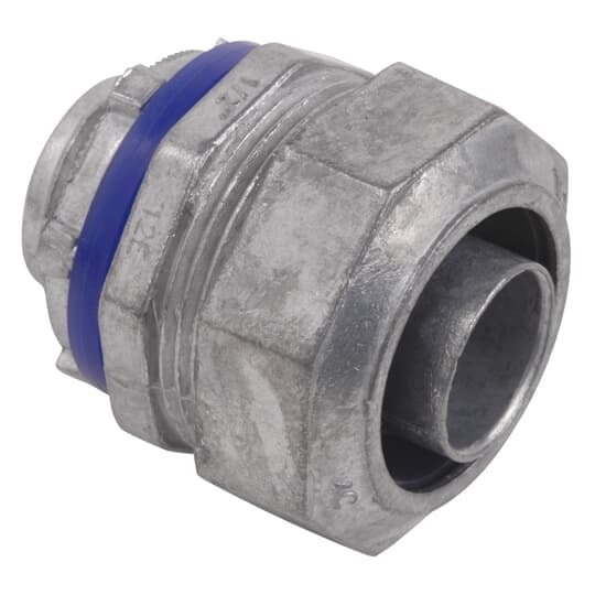 Connector, Straight, Conduit Size 1-1/4 Inch, Length 2.59 Inch, Thread Length 0.69 Inch, Width 2.44 Inches, Die Cast Zinc