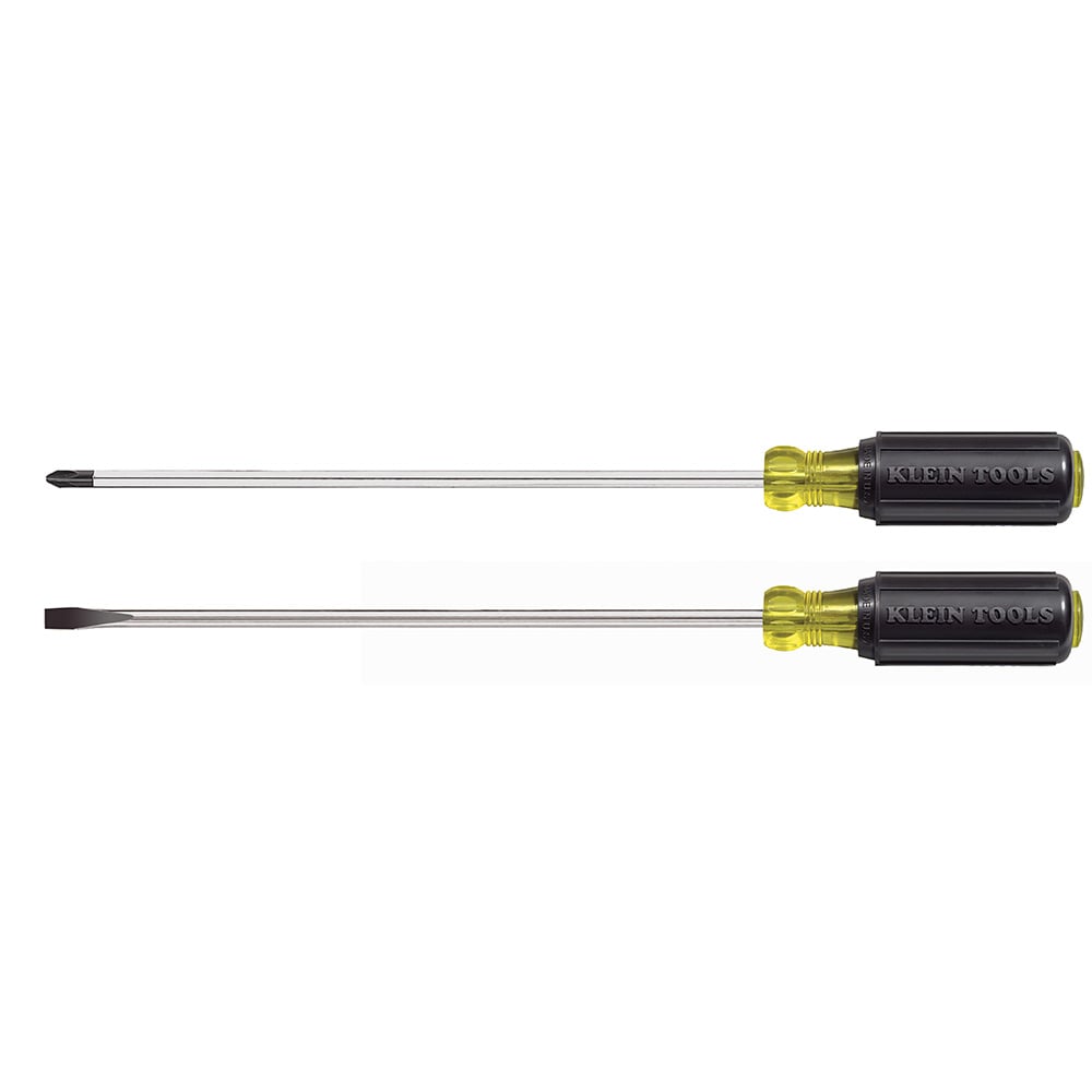 Screwdriver Set, Long Blade Slotted and Phillips, 2-Piece