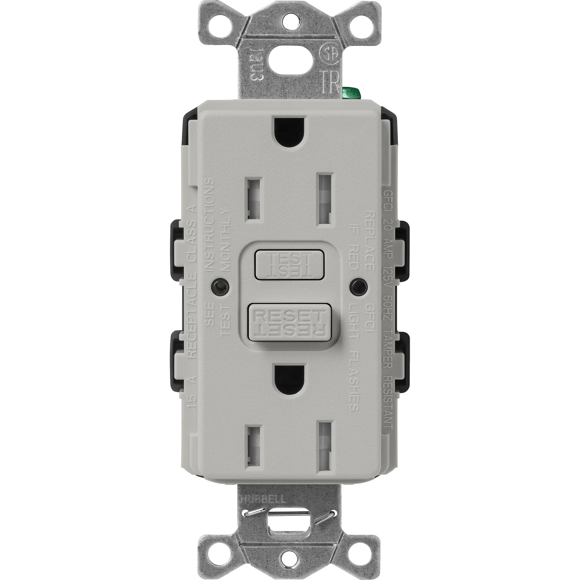 Lutron Claro Tamper-Resistant GFCI Duplex Receptacle, 15-Amp, Pumice