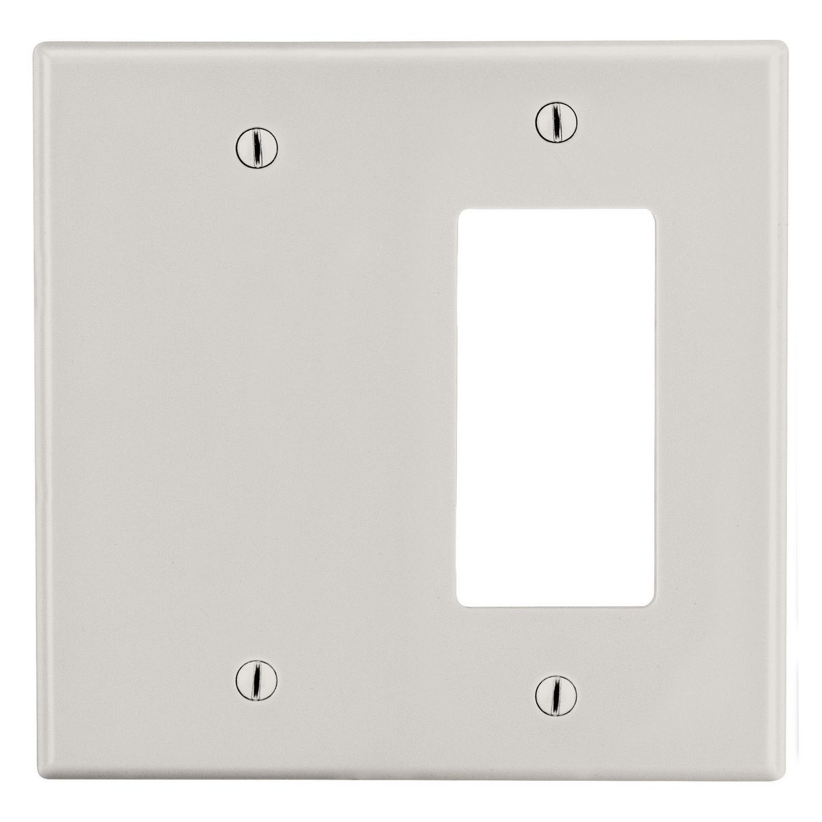 Wallplate, 2-Gang, 1) Decorator 1) Box Mount Blank, Light Almond