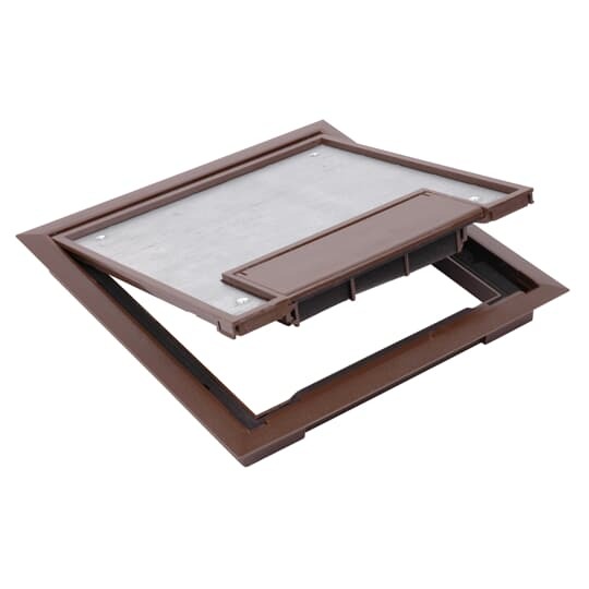 Cover and Flange for Recessed Service Floor Box, 10.63 Inches Square, Flange Height .188 Inches, Brown, Non-Metallic