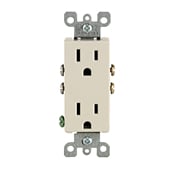 15 Amp, 125 Volt, Decora Duplex Receptacle, Residential Grade, Grounding, Light Almond