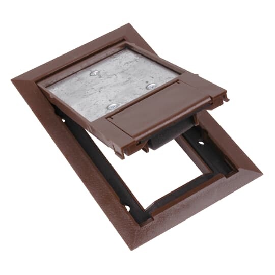 Recessed Service Floor Box Cover, Length 8-1/8 Inches, Width 5-1/8 Inches, Brown, Polycarbonate with 5/32 Inch Steel Plate