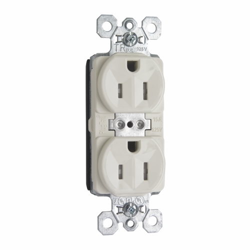 PlugTail Tamper-Resistant Spec Grade Duplex Receptacle 15amp 125volt, Light Almond