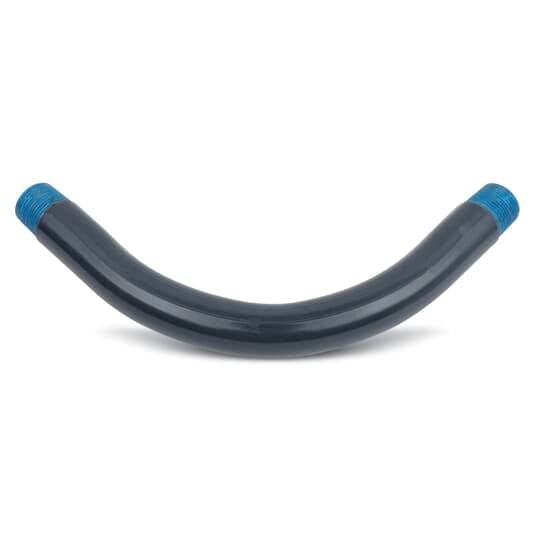 Standard Radius Elbow, 40 Mil PVC Coated, Pipe Size 3/4 Inch/21 Metric, Angle 45 Degrees, Radius 4-1/2 Inch/114.30 Millimeters, Offset 6-1/2 Inch/165.10 Millimeters, Straight End 2 Inch/50.80 Millimeters, Unbent Length 11.07 Inch/281.14 Millimeters, Hot-Dip Galvanized Rigid Steel, Gray