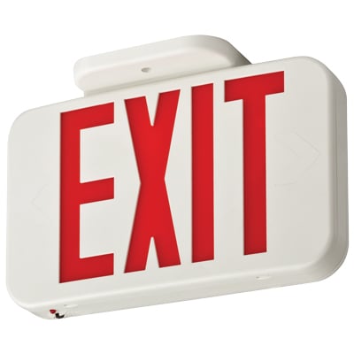 Thermoplastic LED emergency exit, red, LED, Black, Emergency, Master pack of 6