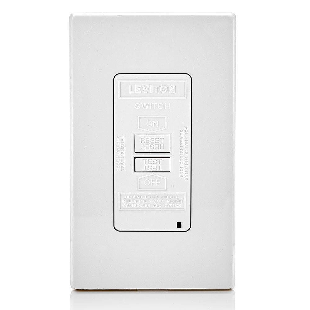 SelfTest Blank Face GFCI, 20A125V FeedThroughWhite Crescent