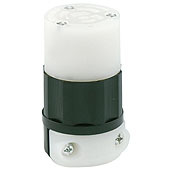 15 Amp, 125 Volt, NEMA L5-15R, 2P, 3W, Locking Connector, Industrial Grade, Grounding, RoHs Compliant - Black-White
