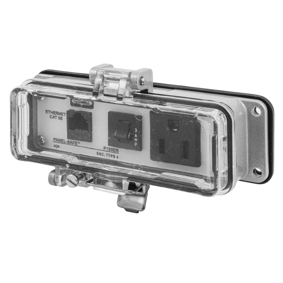 Signal and Control Products, Industrial Ethernet, NEMA 12/4 Enclosure, Cat 5e, 15A 125V Receptacle with 3A Circuit Breaker