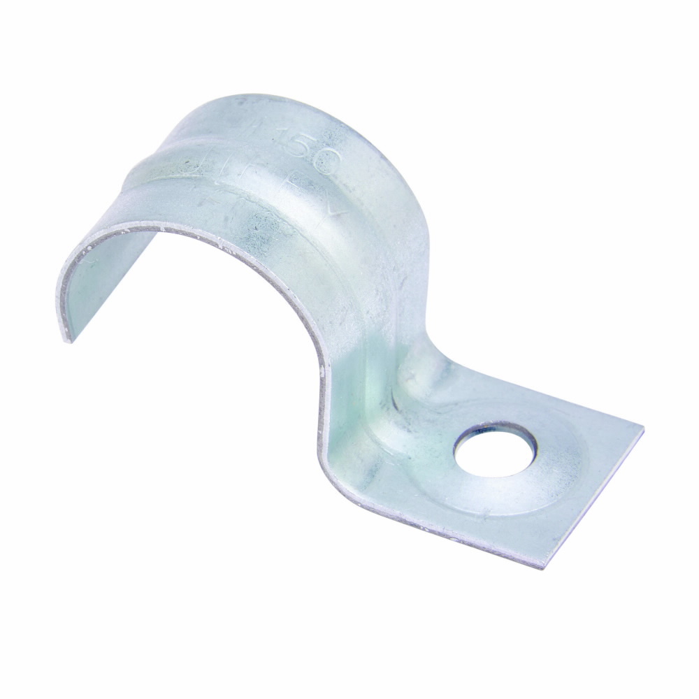 Eaton B-Line series one hole rigid conduit/pipe strap, 0.0450" H x 0.25" D, Steel, Electro-plated