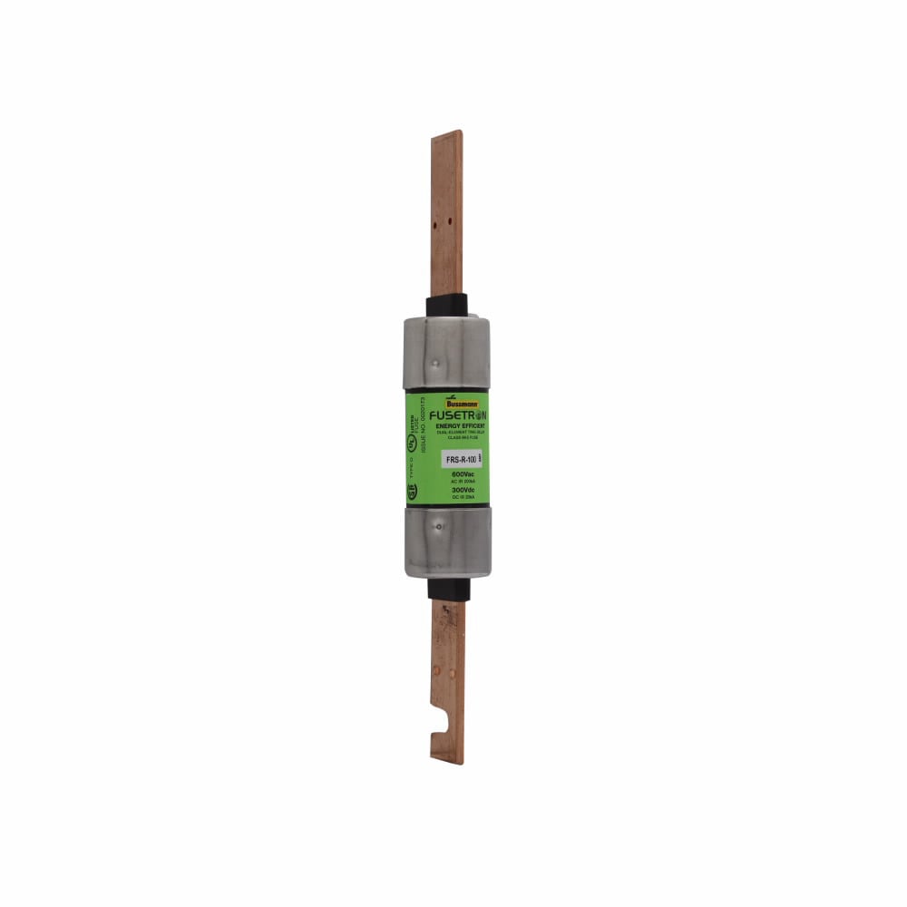 Eaton Bussmann series FRS-R fuse, 65 A, Dual, Class RK5, Non-indicating, Blade end x blade end, 10 sec at 500%, 200 kAIC at 600 V,20 kAIC at 300 Vdc, Standard, 600 V, 300 Vdc