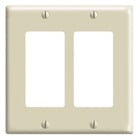 2-Gang Decora/GFCI Device Decora Wallplate, Standard Size, Thermoset, Device Mount, Ivory