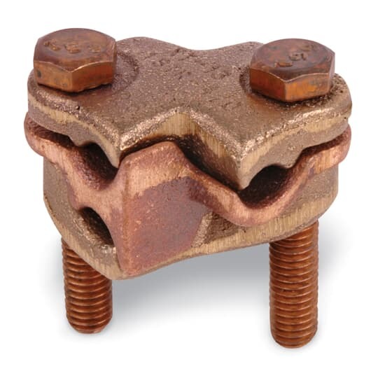Copper Type XT - Clamp for Tee-Tap, Cross, Parallel and End-to-End for Wire Range Main: 1 Stranded - 4/0 Stranded Tap: 1 - 4/0 Stranded,  Bolt Size 3/8