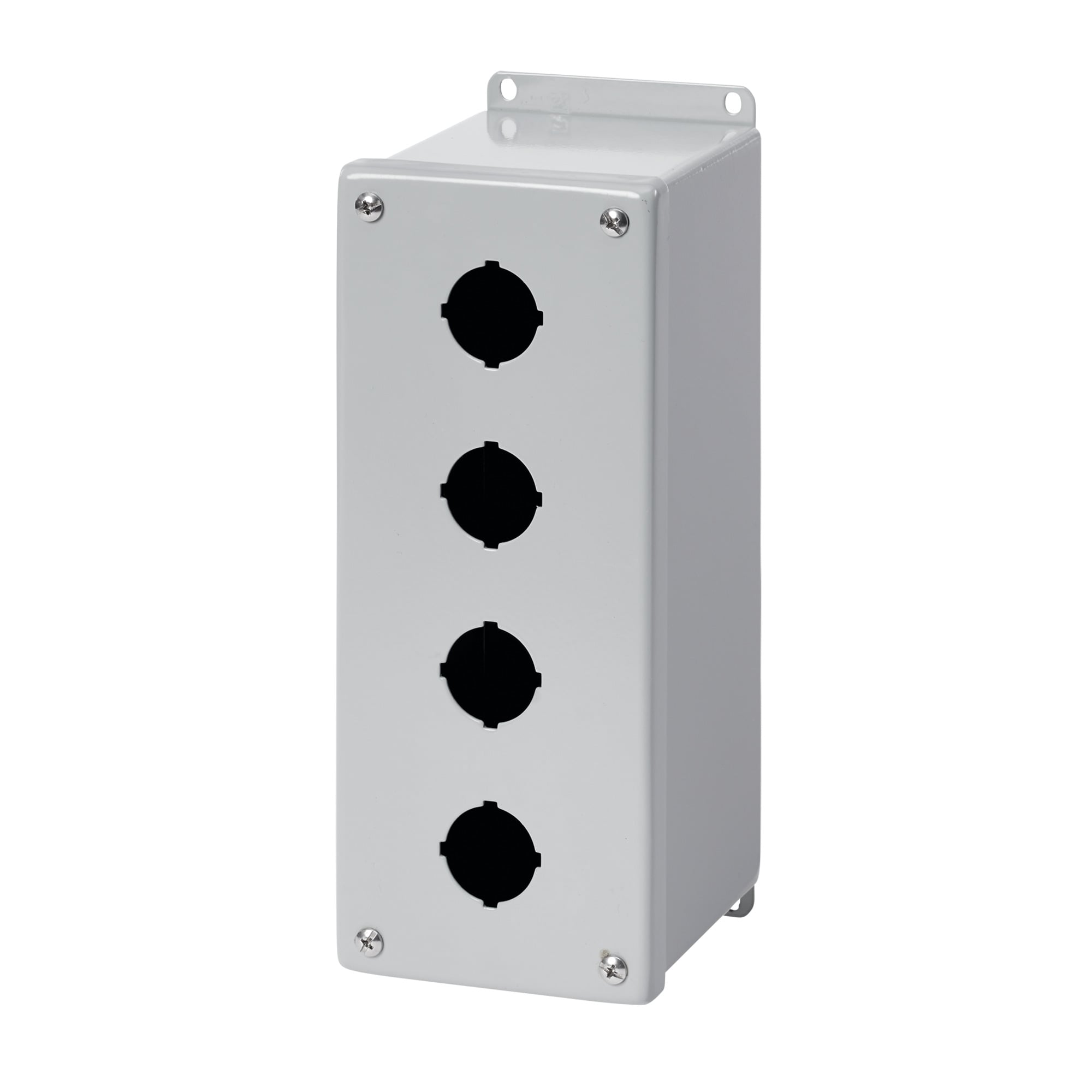 Extra-Deep Pushbutton Enclosure Type 4, 1PBx22.5mm 4x4x4.75in, Gray, Steel
