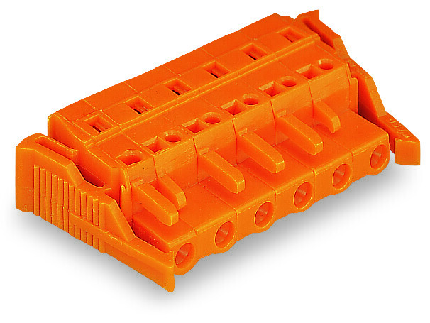 1-conductor female connector; CAGE CLAMP; 2.5 mm; Pin spacing 7.62 mm; 10-pole; Lateral locking  levers; 2,50 mm; orange