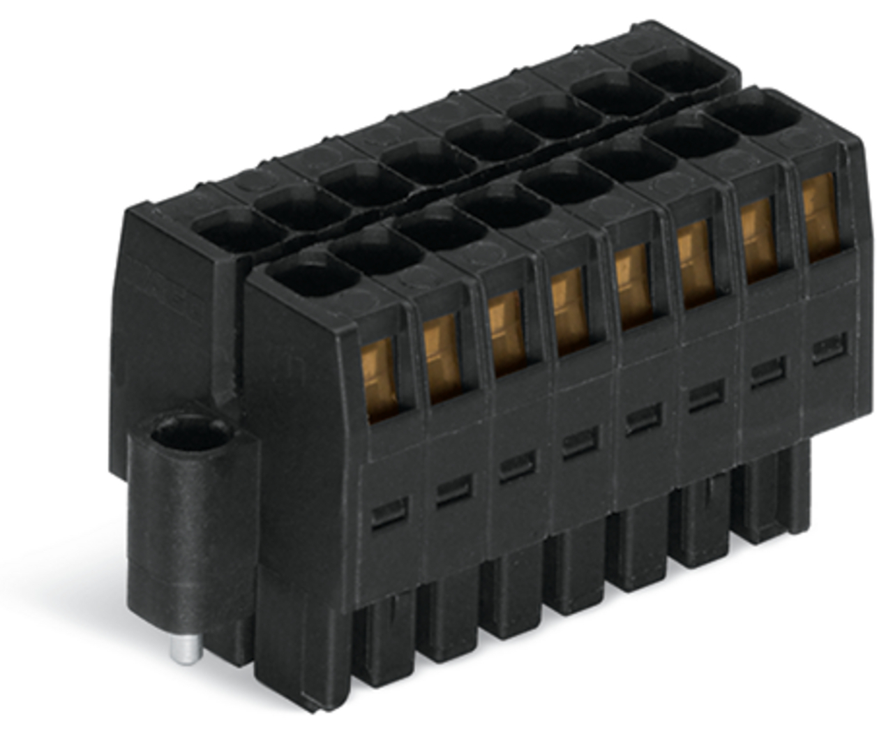 1-conductor female connector, 2-row; CAGE CLAMP; 1.5 mm; Pin spacing 3.5 mm; 32-pole; 100% protected against mismating; Screw flange; direct marking; 1,50 mm; black