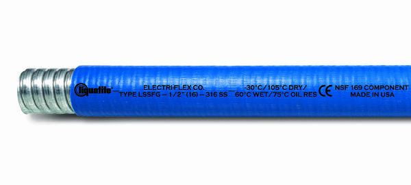 LSSFG 16, Blue, 2 Inch Stainless Steel Food Grade Liquidtight Antimicrobial Conduit