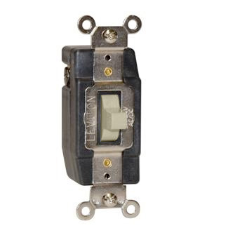 3 Amp, 24 Volt AC/DC, Toggle Double Throw, Center Off, Momentary Contact, Single Pole, AC Quiet Switch, Industrial Grade, Grounding, Ivory