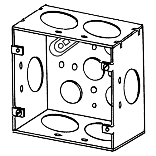 Features:With 1 1/4, 3/4 And 1/2 IN Conduit Knockout, Standard:UL E18095, Number Of Outlet:10, Material:Steel, Size:4.6875 X 4.6875 X 2.125IN, Cubic Capacity:42CI