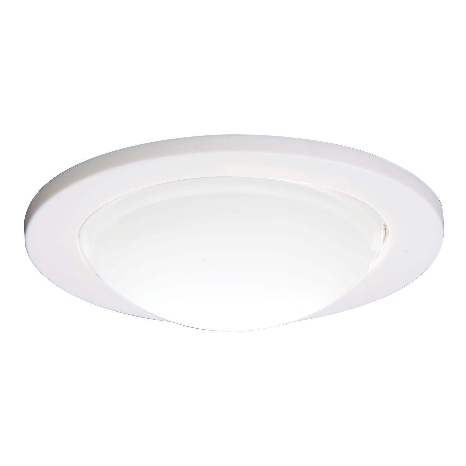 4" Trim, Lensed Showerlight, White Trim with Frost Dome Glass Lens