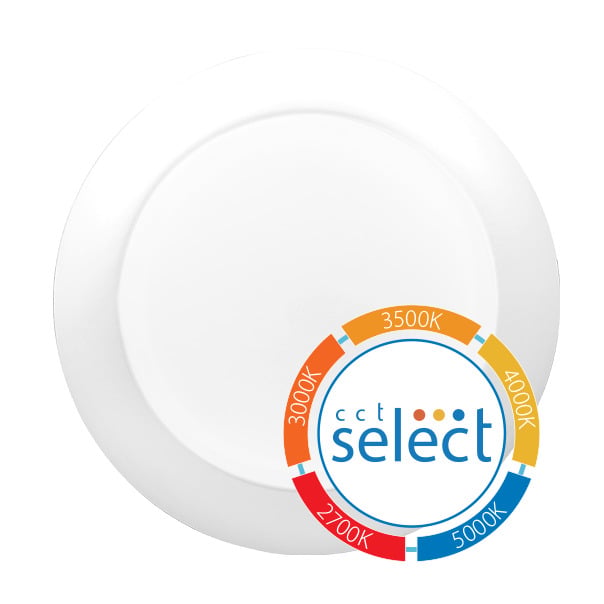 RSD 5/6 Inch White Surface Mount LED Downlight, CCT Selectable 2700K/3000K/3500K/4000K/5000K, 120V, 93 CRI