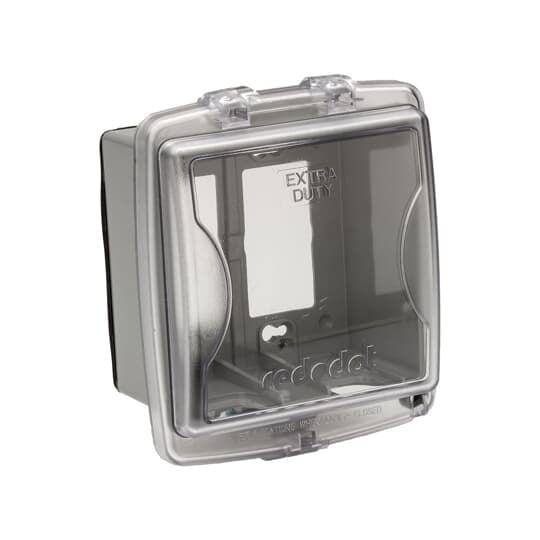 Two Gang Universal While-In-Use Extra Duty Weatherproof Cover, Depth 2-7/8 Inches, Clear Hood, Non-Metallic