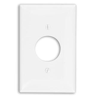1-Gang Single 1.406-Inch Hole Receptacle Wallplate, Midway Size, White