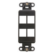 QuickPort Decora Insert, 4-Port, Brown