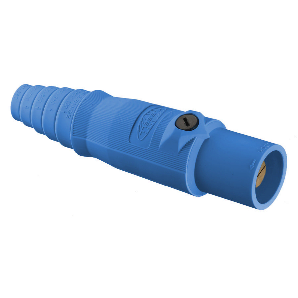 Heavy Duty Products, Single Pole Devices, Industrial Grade, Male, Plug, 300A 600V AC/DC, Single Conductor, Double Set Screws, Blue