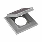 Eaton Crouse-Hinds series weatherproof self-closing cover, Gray, Die cast aluminum, Vertical, Two-gang, 20/30/50A receptacles 2.125" diameter