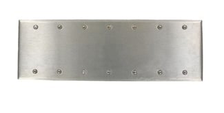 7-Gang No Device Blank Wallplate, Standard Size, Box Mount, Stainless Steel