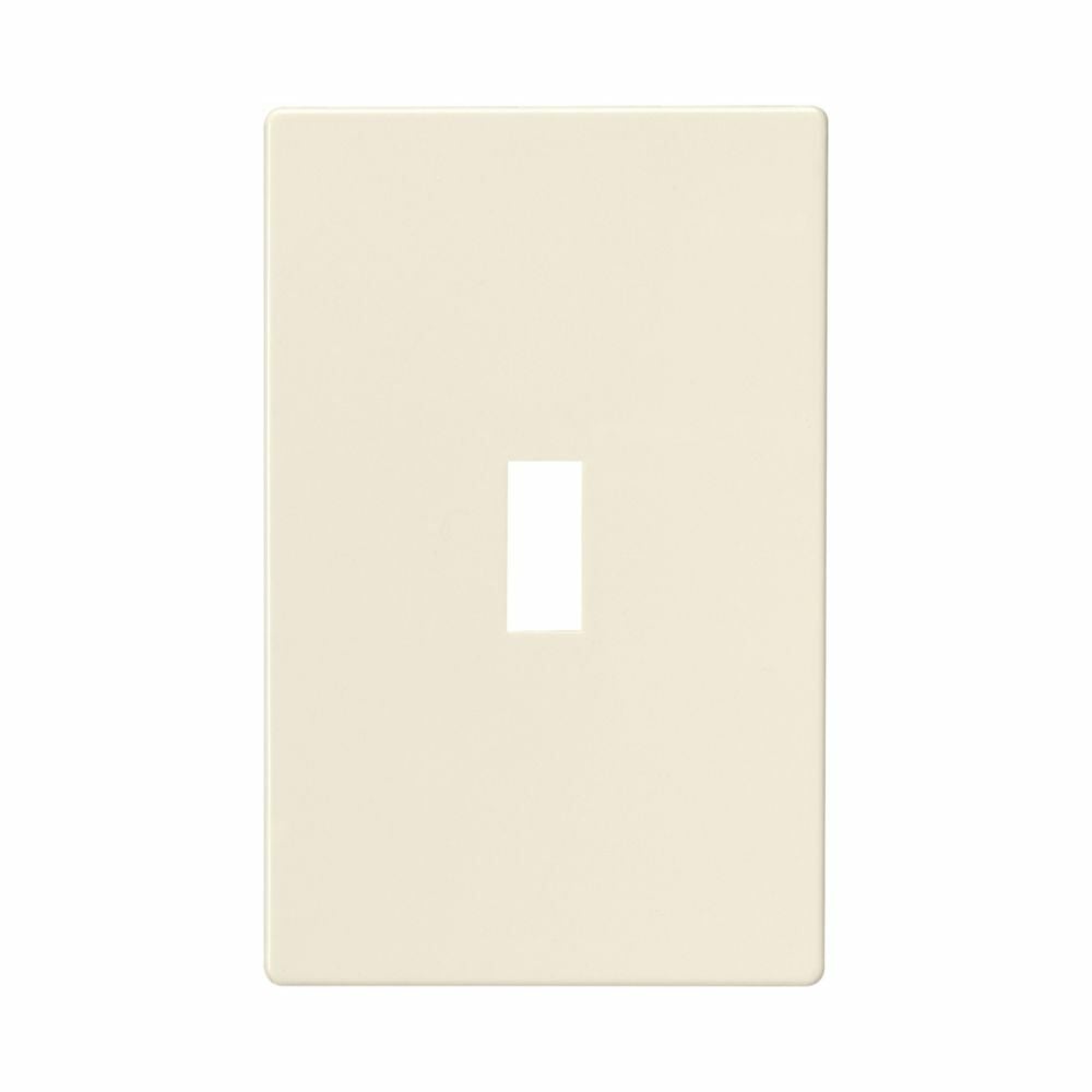 Eaton Screwless wallplate, Screwless, Lt. Almond, Toggle Cutout, Polycarbonate, Single- gang, Mid-size