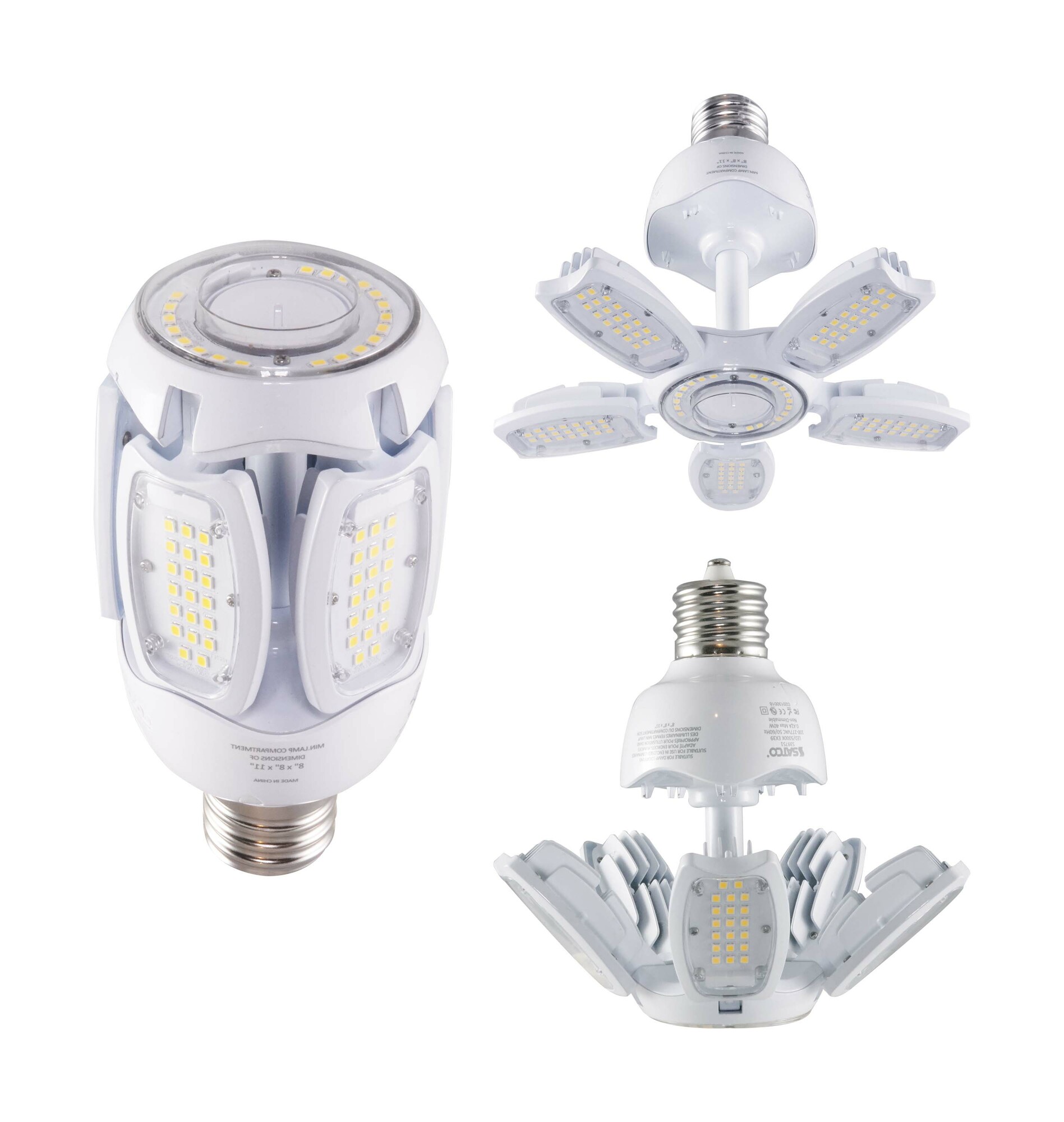 40 Watt LED HID Replacement - 2700K - Mogul Extended Base - Adjustable Beam Angle - 100-277 Volts