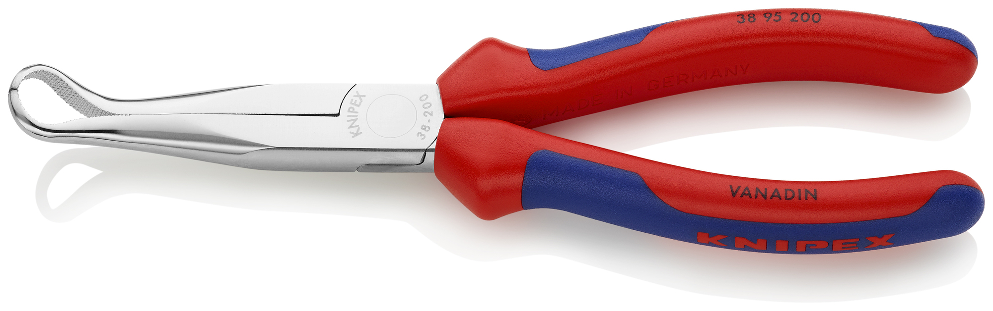 Long Nose Pliers without Cutter, 8 in., Multi-Component, 45 degree Angled