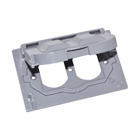 Eaton Crouse-Hinds series weatherproof self-closing cover, Gray, Die cast aluminum, Horizontal, Single-gang, Multi-use, for GFCI, duplex or 1.38" diameter opening