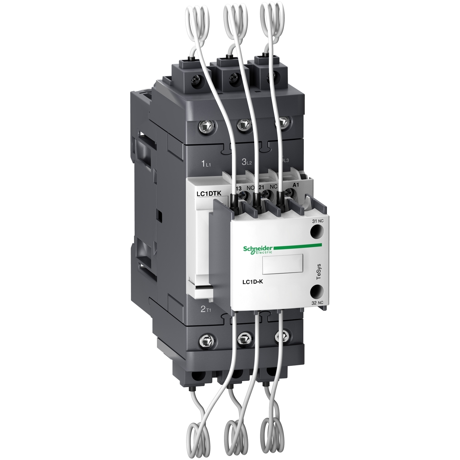 Capacitor contactor, TeSys Deca, 40 kVAR at 400 V/50 Hz, coil 220 V AC 50/60 Hz
