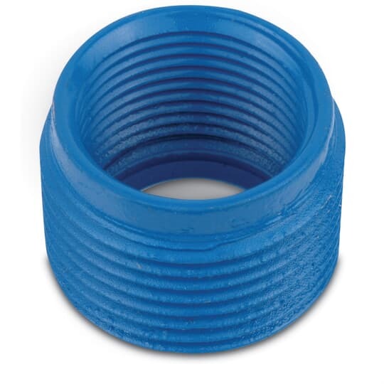 Urethane Coated Reducing Bushing, Pipe Size 1-1/2 Inch/41 Metric Reducing to 3/4 Inch/21 Metric, Gray