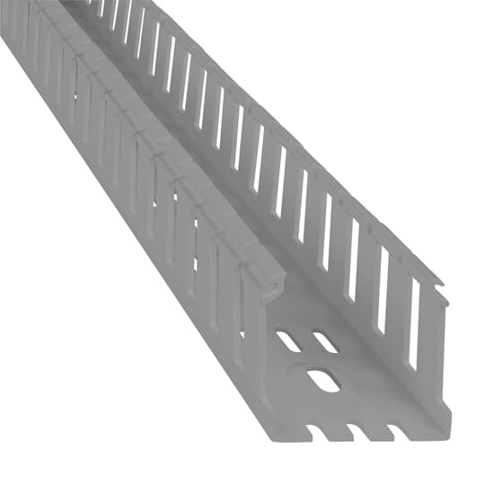 Wiring Duct Wide Slot, 2 Inches x 2 Inches, Gray PVC
