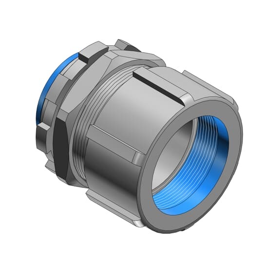 1-1/2 Inch Threadless Connector, Malleable Iron for Use with Rigid/IMC Conduit