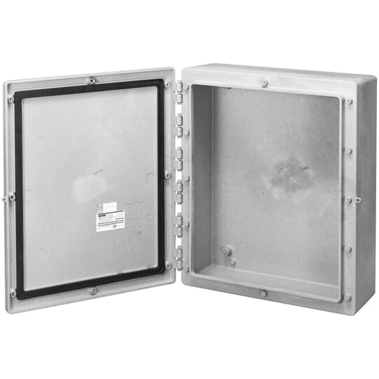 Circuit Safe Noryl JIC Enclosure Assembly with Medium Hinged Opaque Cover, Internal Dimensions Length 17.25 Inches, Width 13.25 Inches, Depth 6.28, External Dimensions Length 20.50 Inches, Width 16.50 Inches, Depth 8.36 Inches