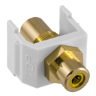 Snap-Fit, Audio/Video Connector, RCA Gold Pass-thru, F/F Coupler, Yellow/White