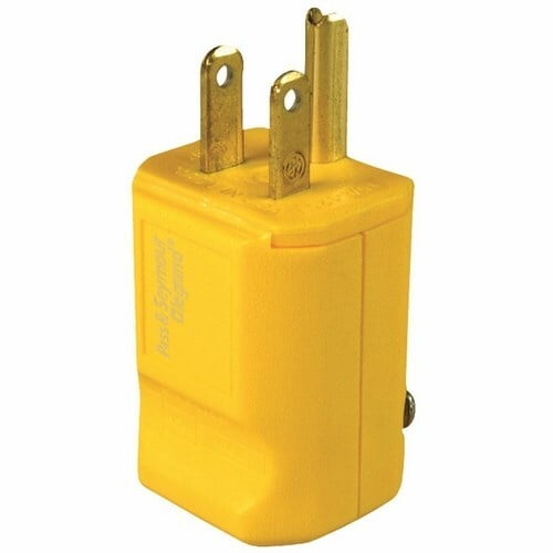 15amp 125v, Straight Blade Plug, 2pole 3wire, Yellow