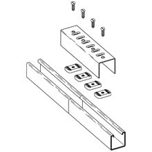 Eaton B-Line series clevis fitting, 0.81" H x 7.24" L x 1.68" W, Steel, Electro-plated, 7/32" Gauge, Fits channel type B52, B54, B56