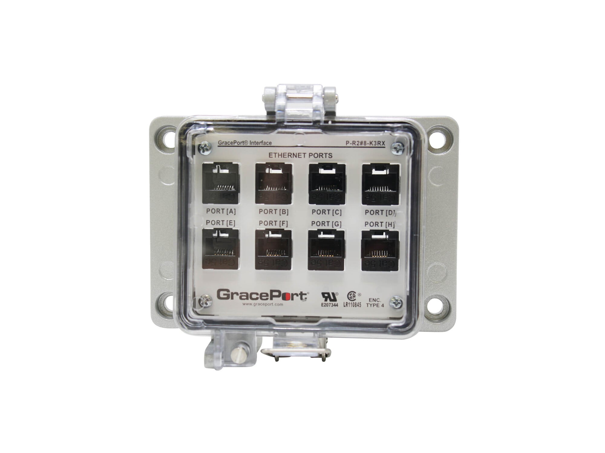 PANEL INTERFACE CONNECTOR WITH CAT 5E RJ45 QTY: 8, PMH, UL TYPE 4, NO OUTLET/POWER OPTION