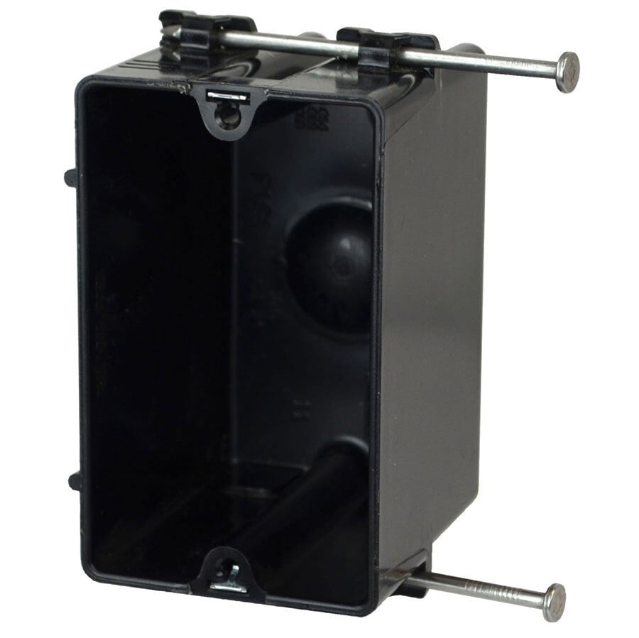FlexBox; 1-Gang Switch/Outlet Box; 2-5/8 Inch Depth, Thermoplastic, 18 Cubic-Inch, Black