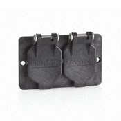Coverplate, Single-Gang, Flip-Lid, Duplex, Weather-Resistant, Black